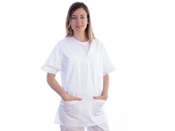 Casacca medica bianca in cotone/poliestere unisex taglia XS Gima