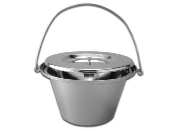 CATINO PER COMODE IN ACCIAIO INOX con coperchio 5 litri 