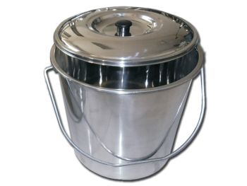 CESTINO ACCIAIO INOX PER STRUMENTI con coperchio 15 litri 