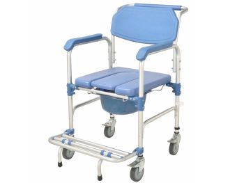 SEDIA A ROTELLE COMODA BLU - sedia da bagno con rotelle 